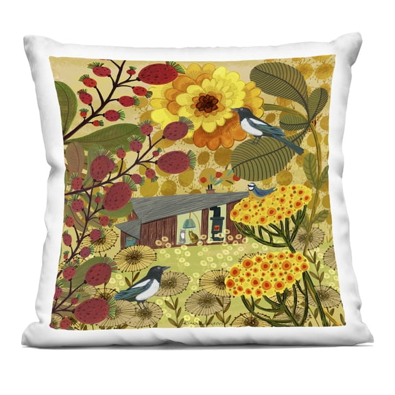 Stupell Industries Warm Autumnal Cottage Design by Kay Widdowson Throw Pillow