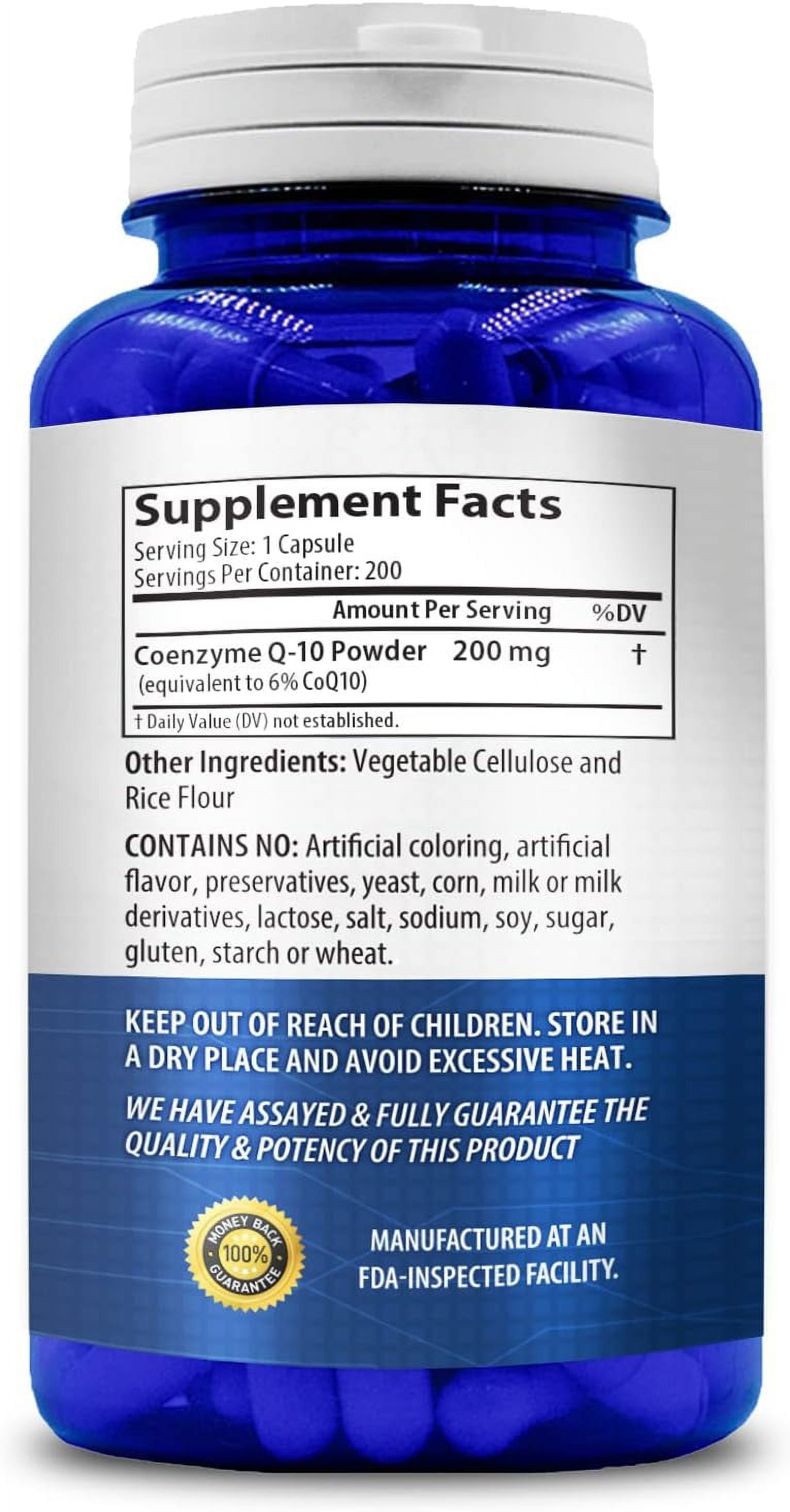 NasaBeahava CoQ10 Supplement, Vegan Coenzyme Q10 for Skin, Heart & Energy, 200mg, 200 Capsules