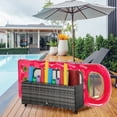 thumbnail image 2 of Rangement Roulant pour Piscine en Rotin, Rangement Extérieur, Organisateur en Osier, Gris, 2 of 10