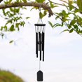 thumbnail image 4 of sunsanly Black Wind Chime with 6 Metal Tubes S-shaped Hook Natural Soothing Melody Garden Patio Outdoor Decoration Hanging Wind Bell Pendant Birthday Gifts, 4 of 8