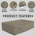 thumbnail image 2 of COVERS&ALL Patio Sectional Sofa Set Cover - Heavyduty 12 Oz. Waterproof, Durable Outdoor Furniture Table & Chair Set Cover with Airpockets & Drawstring (54" W x 54D x 28" H, Beige), 2 of 8