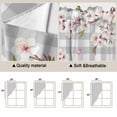 thumbnail image 5 of Birds Floral Swag Valances for Windows, Kitchen Curtains 36 Inch Length 2 Panels Set, Farmhouse Country Pink Flower Leaf Grey Plaid Short Curtains for Small Windows Rod Pocket Cafe Curtains 28"x36", 5 of 8