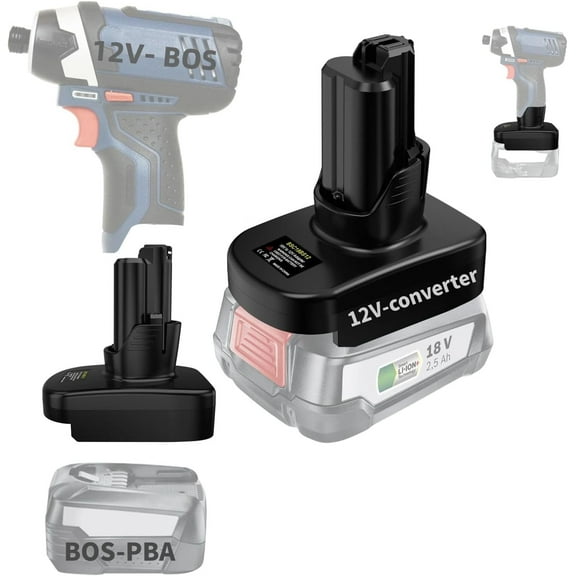 MAKBOS Battery Adapter for Bosch 12V Tools, Convert 18V PBA Battery to 12V