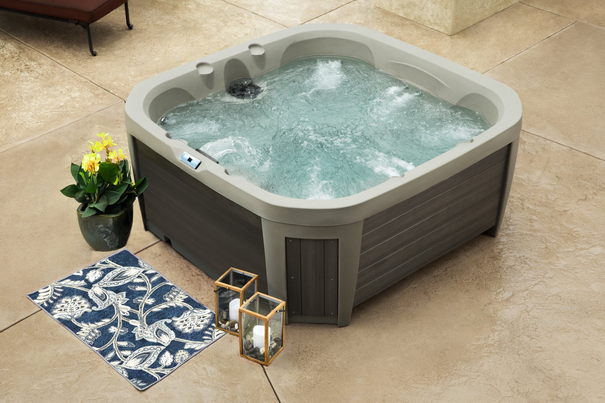 All New 2025 HydroLuxe BALI Taupe/Grey Hot Tub - 6-person, 46 Jets, 230v