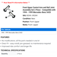 thumbnail image 2 of Front Upper Control Arm and Ball Joint Assembly Set 2 Piece - Compatible with 1994 - 1999 Mercedes-Benz S420 1995 1996 1997 1998, 2 of 2