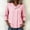 Pink, variant on CYMMPU Women's Gingham Plaid Notched Lapel Blouse, 3/4 Cuffed Sleeve Two Button Front Casual Shirt Purple XL