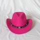 thumbnail image 1 of Sombrero de copa de vaquero occidental de estilo étnico, sombrero de fieltro para otoño e invierno para hombres y mujeres, sombrero de jazz enrollable con remaches, 1 of 5