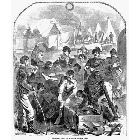 - Civil War Christmas 1861 Nunion Soldiers Opening Boxes In Camp On Christmas 1861 Wood Engraving After Winslow Homer On The Front Page Of HarperS Weekly 4 January 1862 Rolled Canvas Art - (24 x 36)