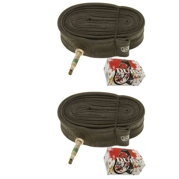 2 Duro Tubes 27" x 1 1/8"-1 1/4" 33mm Standard Presta Valve. Set of Tube. Pair of Tubes. Two Tubes. 27" bicycle tube, 27" bike tube