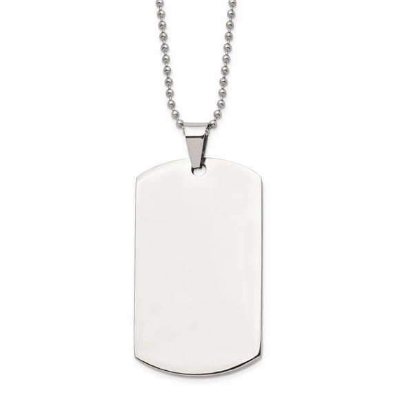 White Stainless Steel necklace with pendant Men's 24 in 36.65 mm