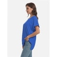 thumbnail image 4 of Women's Summer Casual V-Neck&nbsp; Short Sleeve Loose Blouse Fit Soft&nbsp;Tshirts, 4 of 4