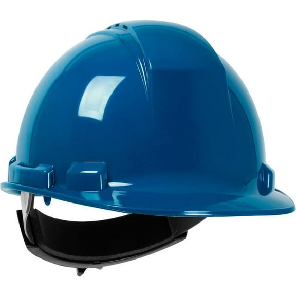 PIP Industries B3113410 Whistler Cap Style HDPE Shell Vented 4 Point Textile Suspension Ratchet Adjustment Hard Hat, Royal