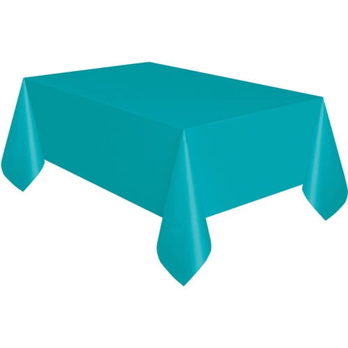 Tablecloth plastic cm 137x274 reusable Celeste blue table decorations