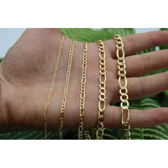 Handmade 10K Gold Figaro Chain - 10kt Gold Chain - 2.5mm Gold Figaro Chain - Genuine 10K Gold Chain