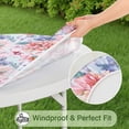 thumbnail image 5 of Pioneer Flower Floral Print Pattern Round Fitted Tablecloth with Elastic Edge,Dining Table Cover Waterproof,Outdoor Round Tablecloth for Camping,Dining,Indoor and Outdoor, 5 of 7