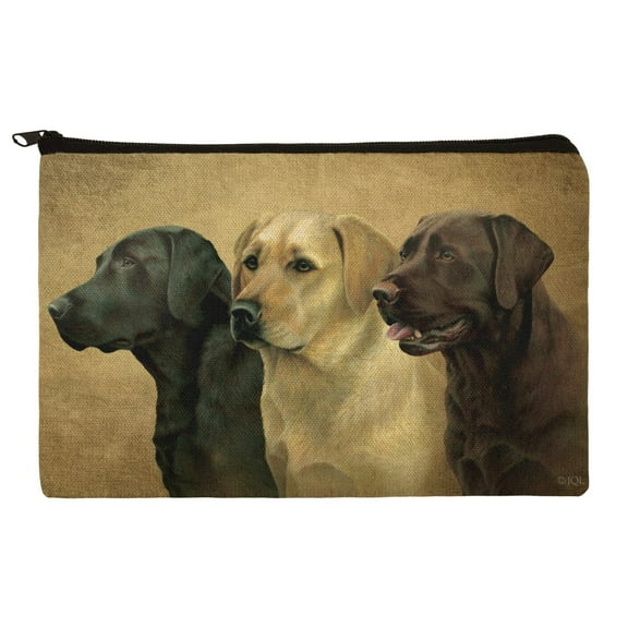 Labrador Retriever Trio Dogs Portrait Makeup Cosmetic Bag Organizer Pouch