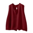 thumbnail image 1 of Breezora Women's Back Button Knit Vest Lightweight Breathable Cotton Comfortable Loose Fit Layering Essential Versatile Styling S Size Red, 1 of 9