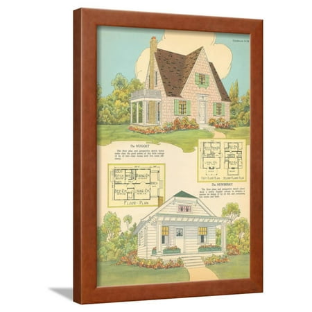 Single-Family Home, Rendering and Floor Plan Framed Print Wall