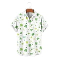 thumbnail image 5 of FRSASU Men's Graphic Shamrock Shirt Button Down Shirt Long Sleeve Hawaiian Casual St. Patrick Day Shirts White, 5 of 6