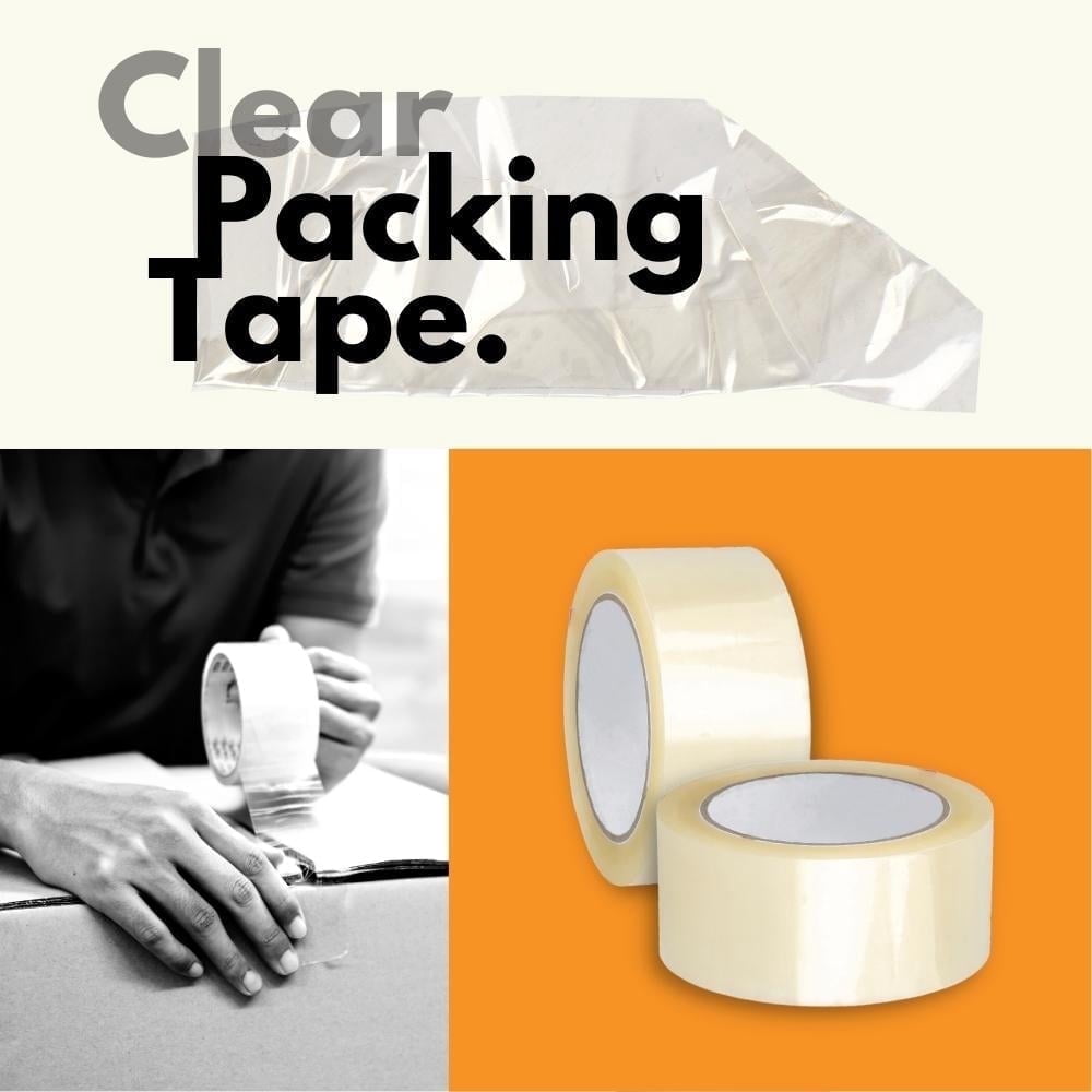 SSBM 2 Mil - Carton Sealing Packing Acrylic Tape for Smooth unwind, Secure Seal w/ Dispenser, Clear, 1.88" x 110 Yards (300 ft), 6 Rolls