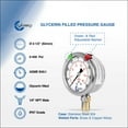 thumbnail image 2 of CARBO Instruments 2 1-2" Pressure Gauge, Stainless Steel Case, Chrome Plated Brass Connection, Lqiuid Filled, 0-400 psi/kPa, Lower Mount 1/4" NPT, 2 of 6