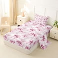 thumbnail image 2 of Erosebridal Pink Bow Twin Sheet Sets For Bowtie Girl,Vintage Flower Floral Bedding,Dreamy Princess Style Bows 3-Piece, 2 of 6