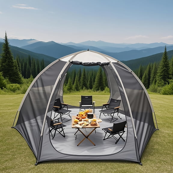 Portable Screen Awning Tent With Carrying Bag Shelter Mesh Wall Screen House Room Great For Picnics, Decks, Backyards, Beaches, Parks, Camping, And Outdoor Activities