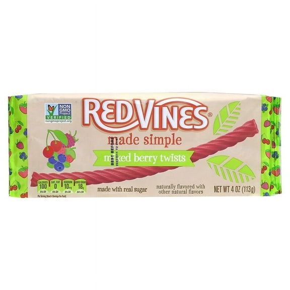 Red Vines, Licorice, Mixed Berry Twist, 4 oz Pack of 4