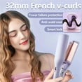 thumbnail image 6 of French Wave Curling Iron, Curluxes French Curls Iron, S Shape Hair Curler for Women, Portable Electric Curling Heated Styling Comb Anti-Scald 15s Fast Heating, 6 of 7