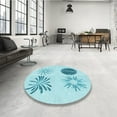 thumbnail image 3 of Ahgly Company Indoor Round Patterned Electric Blue Area Rugs, 4' Round, 3 of 6