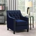 thumbnail image 2 of Bowery Hill Fabric Upholstered Diamond Stitch Accent Arm Chair in Navy Blue, 2 of 10