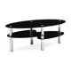 thumbnail image 1 of Hodedah Oval Glass 3-Tier Coffee Table, Black furniture living room coffee table My Lux Decor Round, 1 of 5