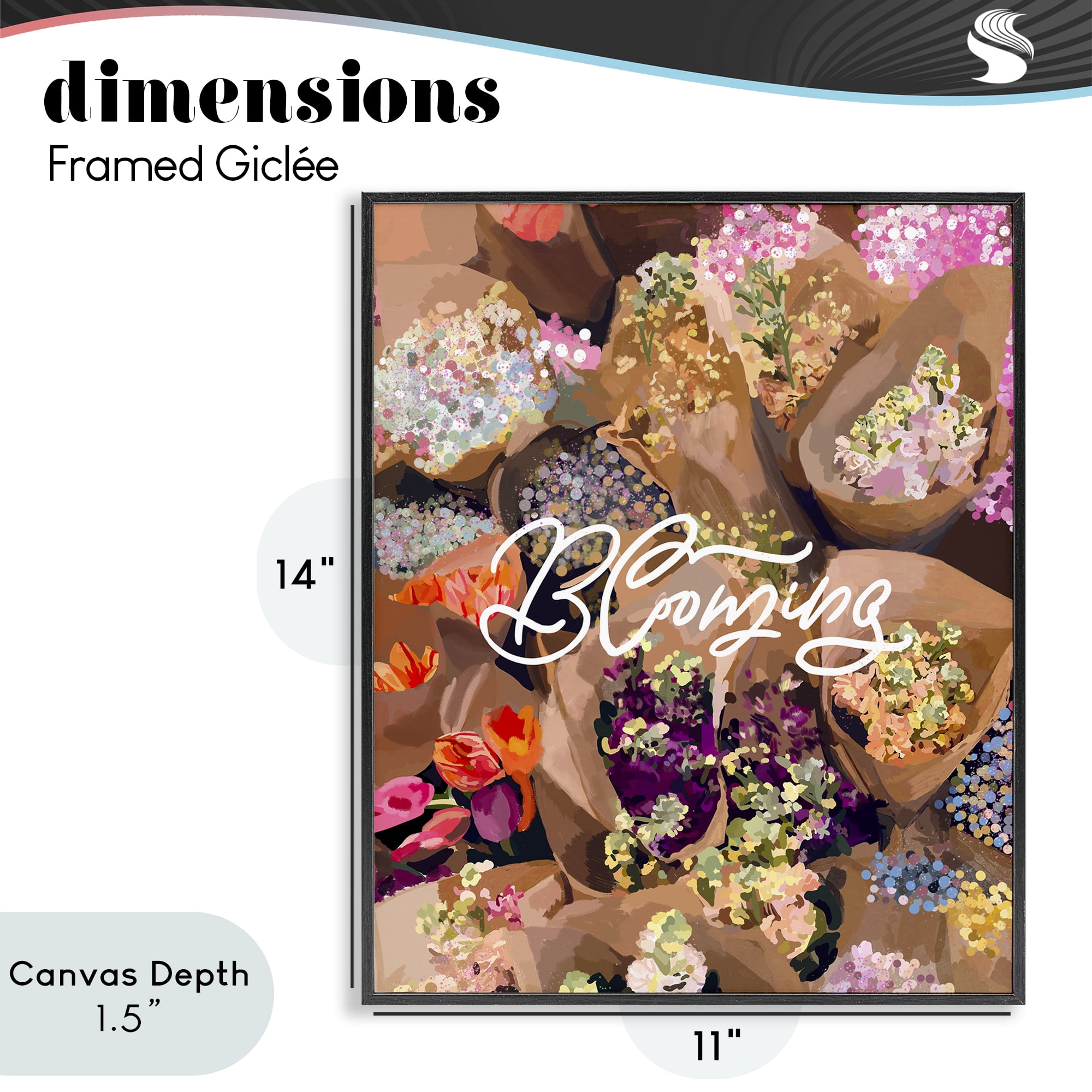 Stupell Industries Blooming Spring Bouquets Black Framed Giclee Art, design by Amelia Noyes