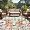 thumbnail image 4 of Round Rug 7Ft Washable Non-Slip, Easter Circle Area Rugs for Living Room Bedroom, Spring Rabbit Eggs Flower Butterfly Green Plaid Indoor Floor Mats Carpet Runner for Home Decor Aesthetic, 4 of 8