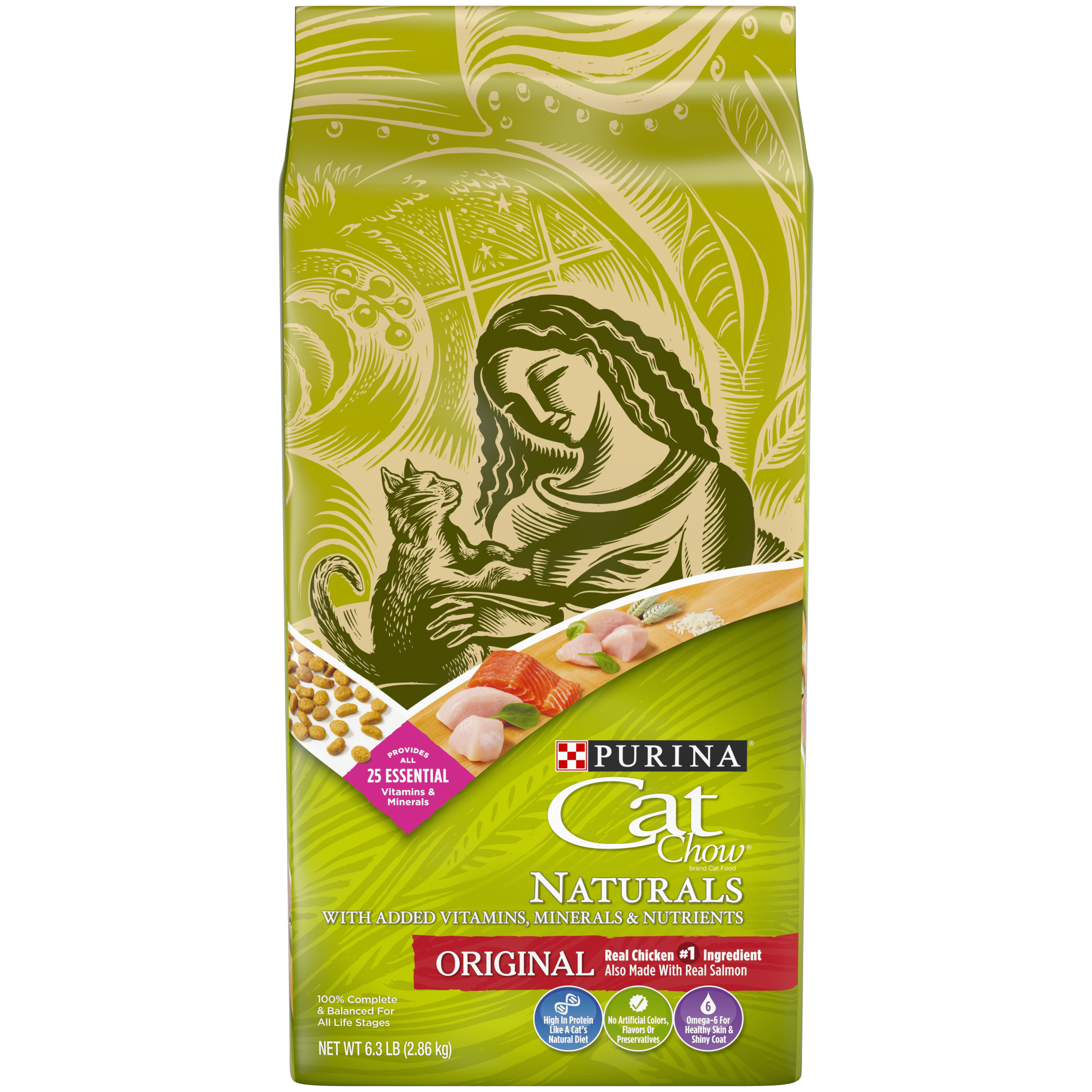 Purina Cat Chow Natural Dry Cat Food, Naturals Original 6.3 lb. Bag