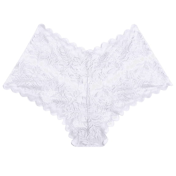 Qingpeng Womens Lace Briefs Scalloped Edge Soft Breathable Underwear Panties Size S-XL