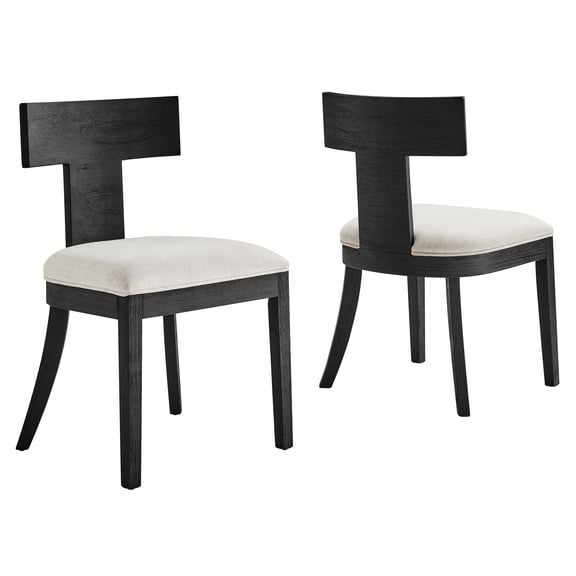 Side Dining Chair, Set of 2, Ivory White, Fabric, Wood, Bar Pub Cafe Bistro Dining Kitchen Hospitality Restaurant, Modern Contemporary, HB37232