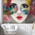 thumbnail image 2 of Idea4wall 5pcs Street Art Colorful Graffiti Hip Hop Girl Stick Wallpaper Removable Wall Murals Large Wall Stickers for Home Decoration, 72"x120", 2 of 5