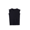 thumbnail image 1 of Zhuashum T-Shirts pour Filles Débardeurs Manches Courtes Col Rond Blouse Tenue T-Shirt Ludique Rétro Été Vêtements Enfant Noir 5-6 Ans, 1 of 2