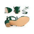 thumbnail image 2 of BLISSFUL STEP Lace Up Slingback Block High Heels Sandals for Women, 2 of 6