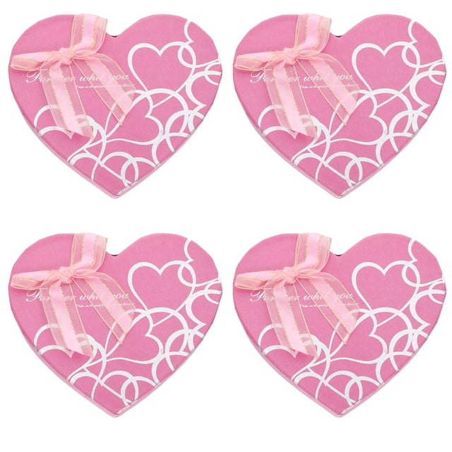 EeaseCA 4 Pcs Valentine's Day Heart-shaped Chocolate Boxes Creative Gift Packing Boxes