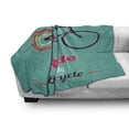 thumbnail image 3 of Vintage Soft Flannel Fleece Throw Blanket, Ride My Bicycle Theme Poster Style Retro Bike Hipster Art Illustration, Cozy Plush for Indoor and Outdoor Use, 60" x 80", Teal Hot Pink Black, by Ambesonne, 3 of 6