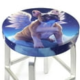thumbnail image 3 of Disketp Night Sky Winged French Bulldog Funda Redonda para Taburete, Funda de Cojín para Silla de Bar Suave y Elástica-12 inch, 3 of 7