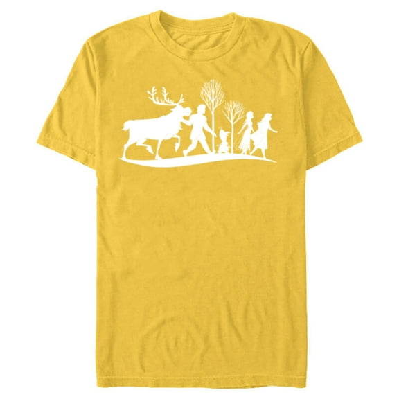 Disney Frozen 2 Character Silhouettes - Short Sleeve Blended T-Shirt for Adults - Customized-Yellow