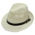 thumbnail image 1 of Unisex Straw Cowboy Hat - Summer Sunscreen Beach Cap, Polyester Braided, One Size, Fashionable Casual Accessory, 1 of 2