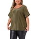 thumbnail image 4 of Blusas de lentejuelas para mujeres de tallas grandes, con hombros al aire, de manga corta, camiseta brillante para fiestas, blusa sexy 3X dorada, 4 of 6