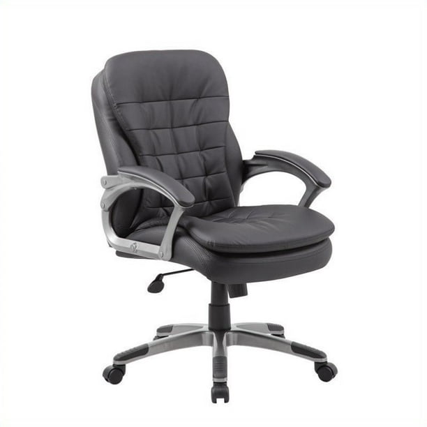 Kingfisher Lane Mid Back Executive Office Chair in Black and Pewter
