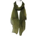 thumbnail image 3 of Wrapables® Solid Color 100% Silk Long Scarf, Olive, 3 of 4