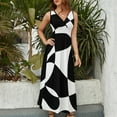 thumbnail image 4 of Retro Monochrome s Black and White Pattern Sleeveless Dress women formal occasion dresses Evening dresses, 4 of 6