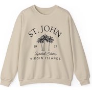 St. John Virgin Islands Sweatshirt, US Virgin Islands Saint John Crewneck Pullover, Unisex, St John Gift Souvenir